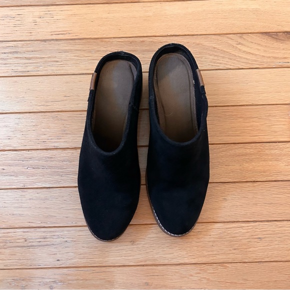 TOMS Leila Mules Black Suede Slip On Stacked
Block Heel Shoes Womens Size 7.5 - Picture 7 of 10